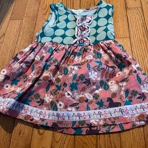 Blue and pink unicorn dress Matilda, Jane size 6